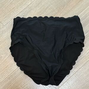 J.Crew Scalloped High Waist Bikini Bottom Black Size S